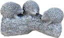 Stone and Style Gartenfigur Frostfeste Steinfigur 3 Igel auf Baumstamm Grau Bild 2