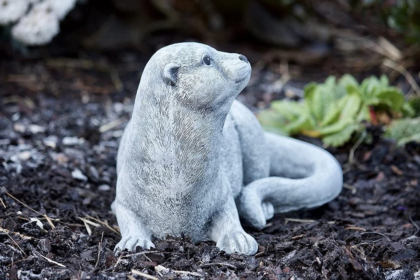 Stone and Style Gartenfigur Frostfeste Steinfigur Otter Grau - Bild 3