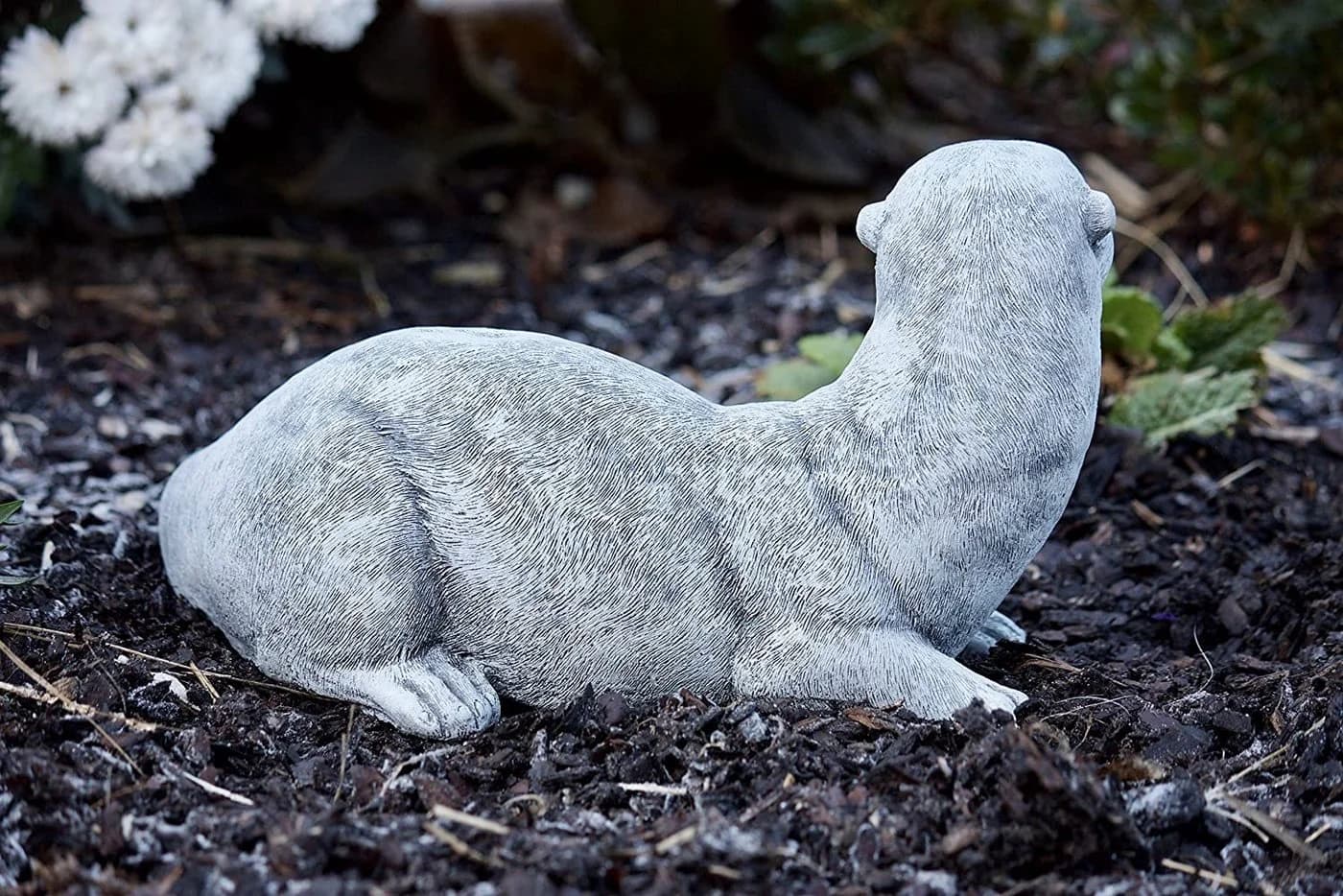 Stone and Style Gartenfigur Frostfeste Steinfigur Otter Grau - Bild 4