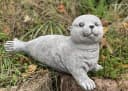 Stone and Style Gartenfigur Frostfeste Steinfigur große Robbe Grau Bild 1