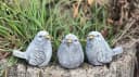 Stone and Style Gartenfigur 3er-Set Vogel klein Grau Bild 1
