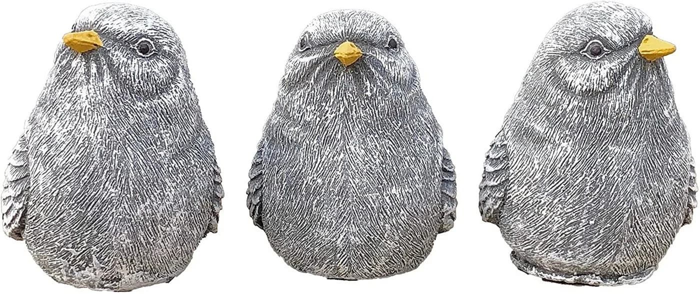Stone and Style Gartenfigur 3er-Set Vogel klein Grau - Bild 2