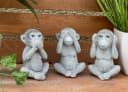 Stone and Style 3er-Set Steinfiguren Affen Grau Frostfest Bild 1