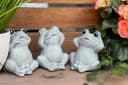 Stone and Style 3er-Set Frostfeste Steinfiguren Frösche Grau Bild 1
