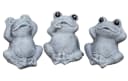 Stone and Style 3er-Set Frostfeste Steinfiguren Frösche Grau Bild 2