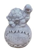 Steinguss Schildkröte auf Kugel Willkommen frostfest Bild 2