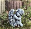 Stone and Style Engelfigur Frostfeste Steinfigur Grau Bild 1
