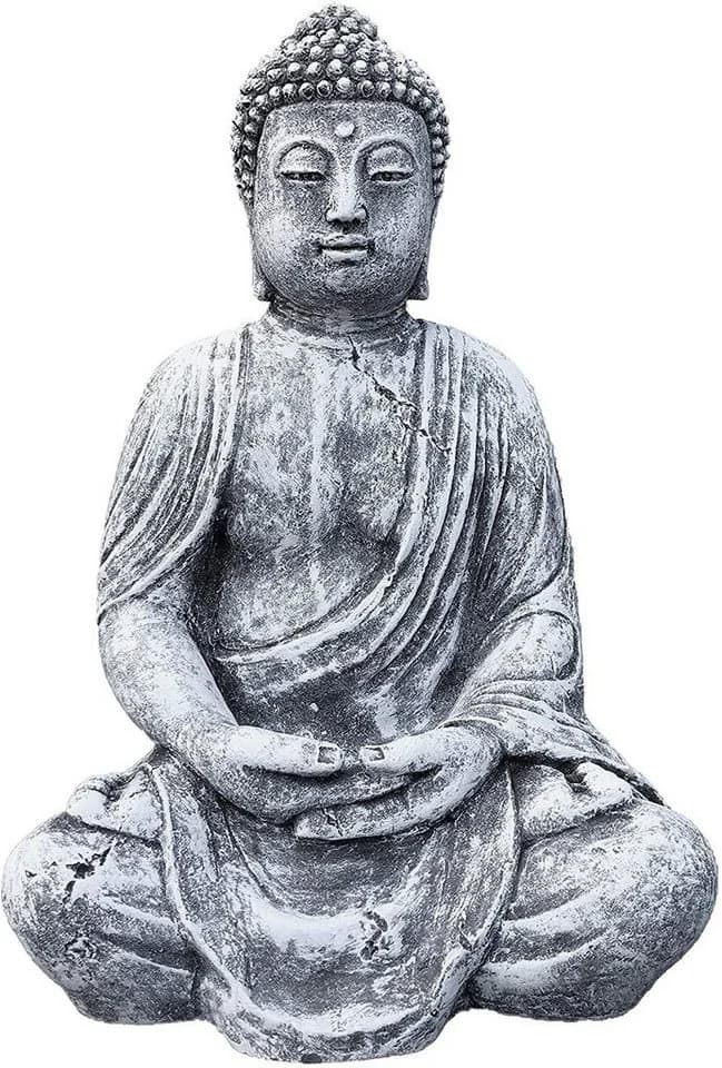 Stone and Style Gartenfigur Frostfeste Steinfigur großer Buddha Shiva Grau - Bild 2