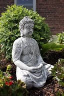 Stone and Style Gartenfigur Frostfeste Steinfigur großer Buddha Shiva Grau Bild 3
