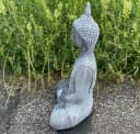 Stone and Style Gartenfigur Frostfeste Steinfigur meditierender Shiva Grau Bild 1