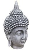 Stone and Style Gartenfigur Frostfeste Steinfigur Shiva Kopf meditativ Grau Bild 2