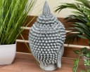 Stone and Style Gartenfigur Frostfeste Steinfigur Shiva Kopf meditativ Grau Bild 5