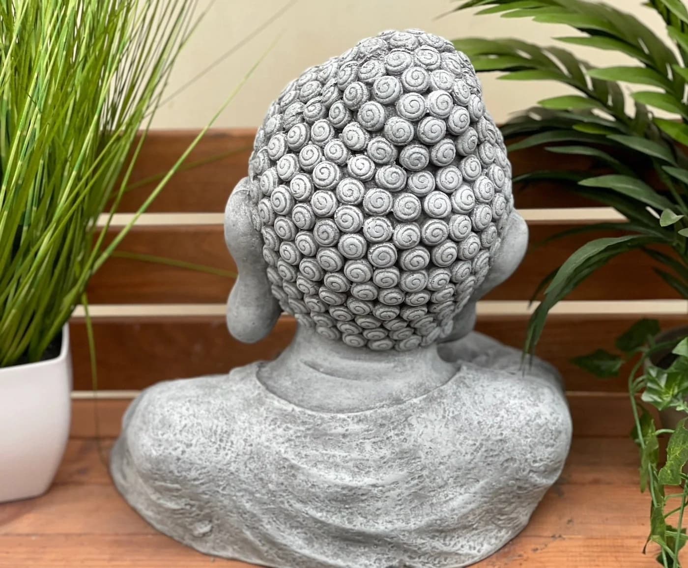 Stone and Style Gartenfigur Frostfeste Steinfigur Buddha Shiva Büste XL Grau - Bild 4