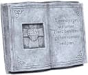 Stone and Style Frostfeste Steinfigur Buch Grabdekoration Grau Bild 2