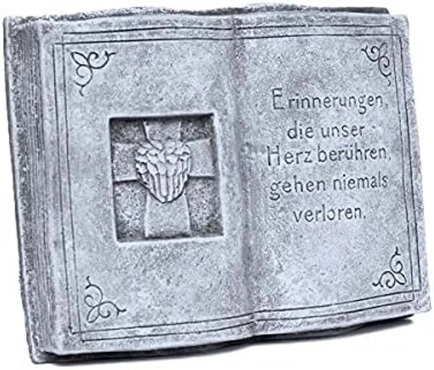 Stone and Style Frostfeste Steinfigur Buch Grabdekoration Grau - Bild 2
