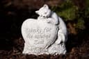 Stone and Style Katzenfigur Grabschmuck Frostfest Grau Bild 1