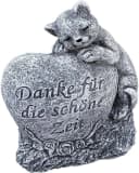 Stone and Style Katzenfigur Grabschmuck Frostfest Grau Bild 2