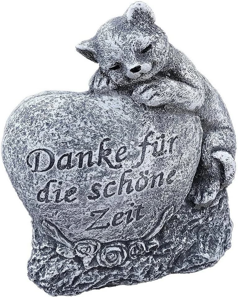 Stone and Style Katzenfigur Grabschmuck Frostfest Grau - Bild 2