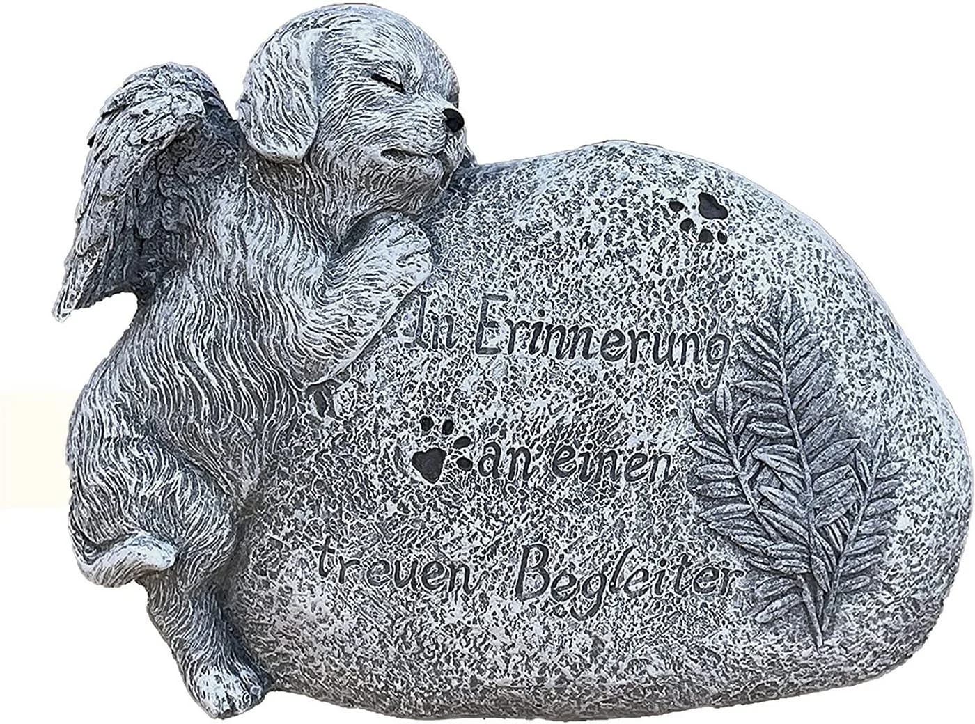 Stone and Style Gartenfigur Grabschmuck Hund mit Inschrift - Bild 2