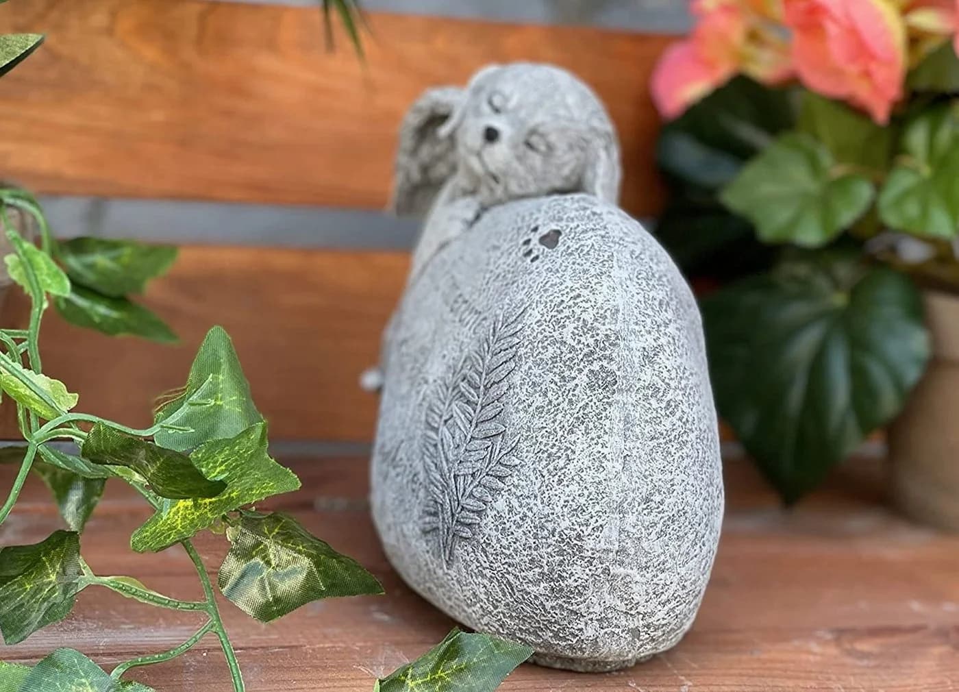 Stone and Style Gartenfigur Grabschmuck Hund mit Inschrift - Bild 3