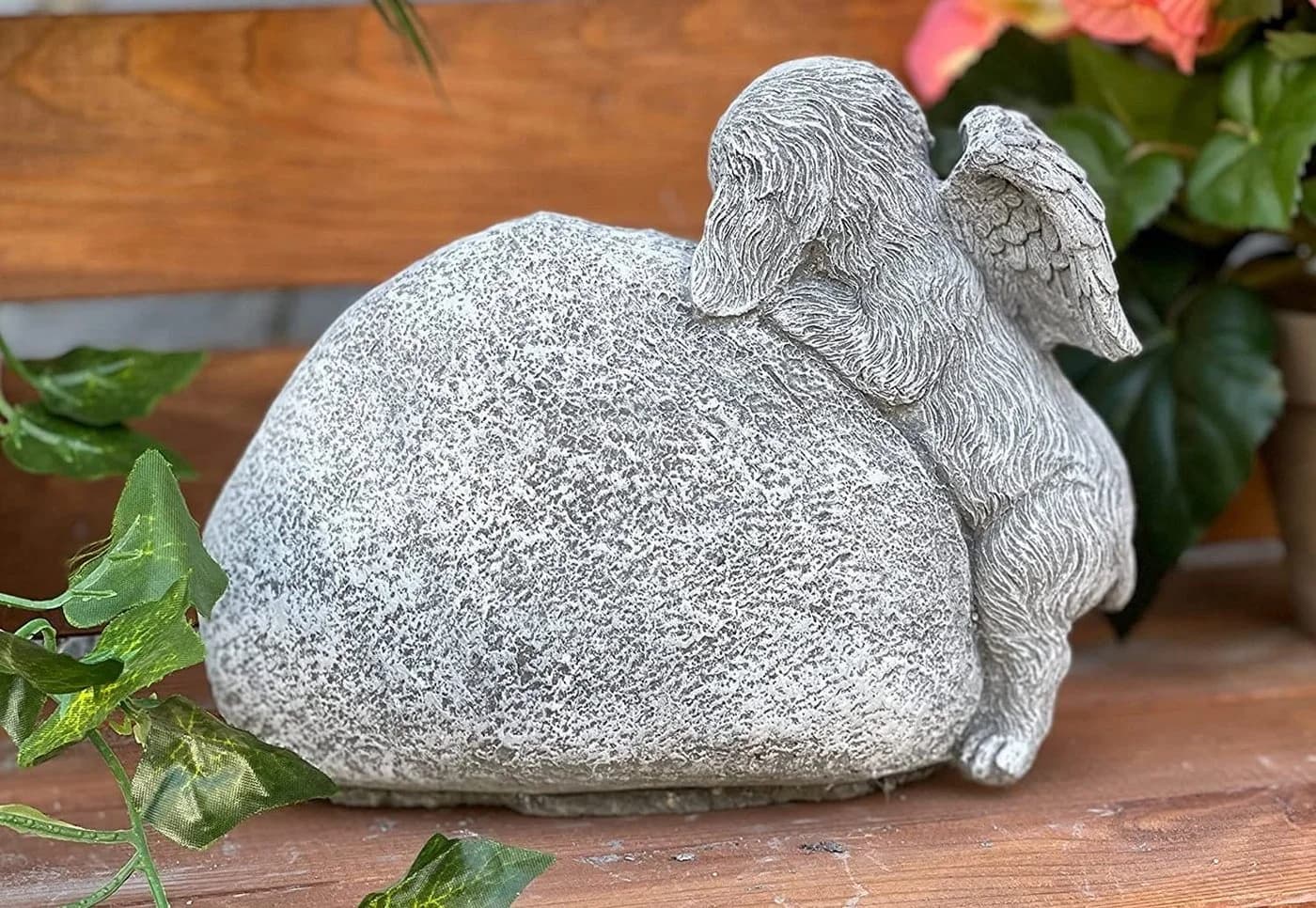 Stone and Style Gartenfigur Grabschmuck Hund mit Inschrift - Bild 4