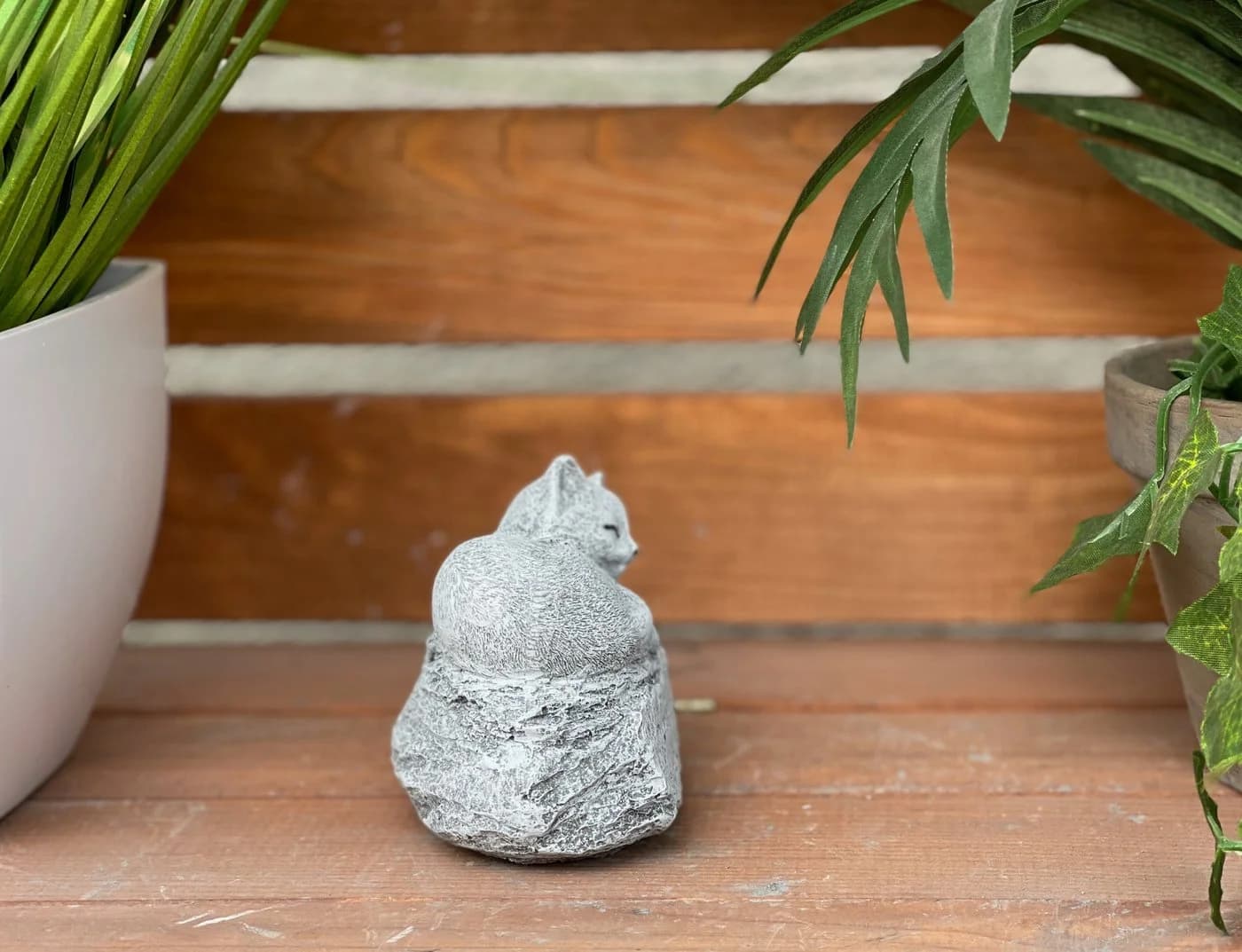 Stone and Style Katzenfigur Grau Frostfest Steinguss Grabschmuck - Bild 4