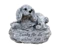 Stone and Style Frostfeste Steinfigur Hund „Danke für die schöne Zeit“ Grau Bild 2