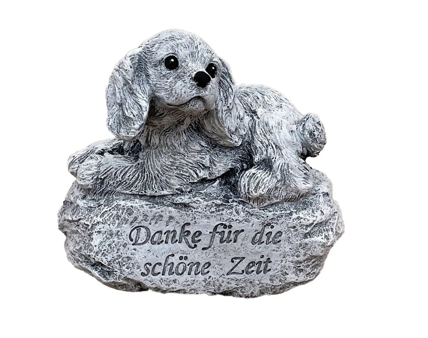 Stone and Style Frostfeste Steinfigur Hund „Danke für die schöne Zeit“ Grau - Bild 2