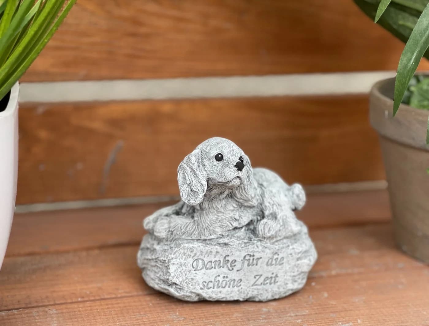 Stone and Style Frostfeste Steinfigur Hund „Danke für die schöne Zeit“ Grau - Bild 3