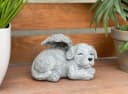 Stone and Style Gartenfigur Hund mit Engelsflügeln Grau Frostfest Bild 1