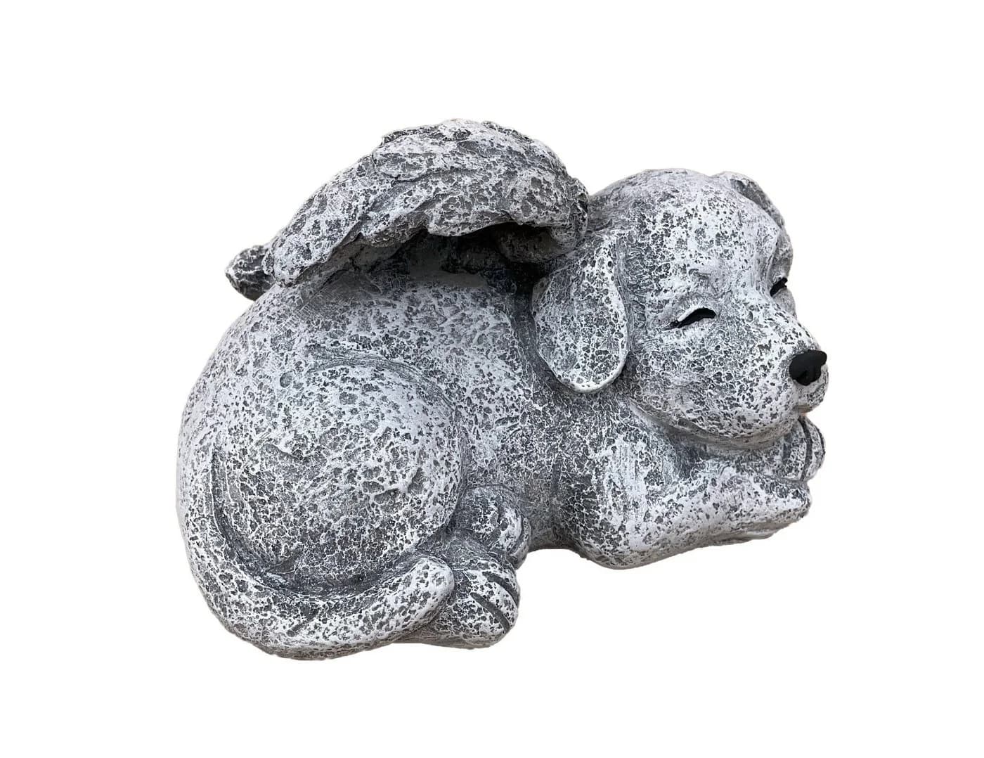 Stone and Style Gartenfigur Hund mit Engelsflügeln Grau Frostfest - Bild 2