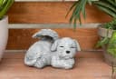 Stone and Style Gartenfigur Hund mit Engelsflügeln Grau Frostfest Bild 5
