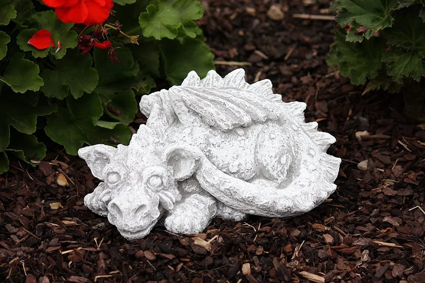 Stone and Style Gartenfigur Drache Flokii Grau Frostfest