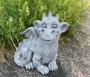 Stone and Style Gartenfigur Drache Cristiano Frostfest Steinfigur Grau Bild 1