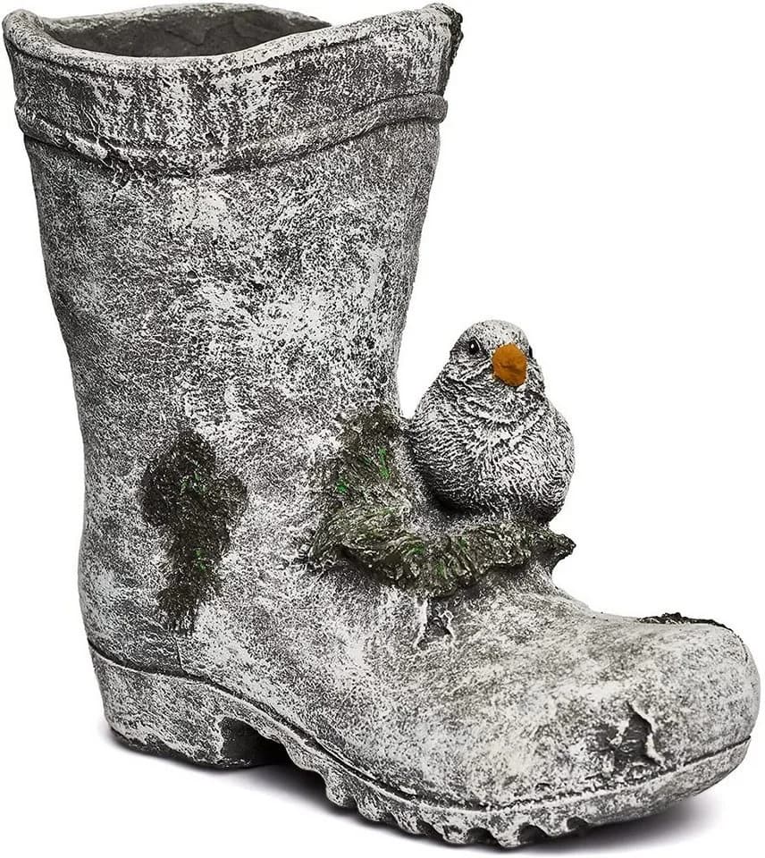 Stone and Style Gartenfigur Frostfeste Pflanzschale Stiefel Grau/Bunt - Bild 2