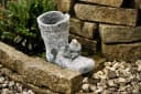 Stone and Style Gartenfigur Frostfeste Pflanzschale Stiefel Grau/Bunt Bild 4