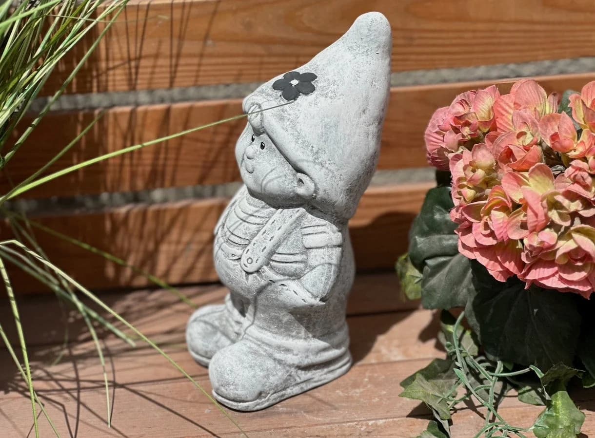Stone and Style Gartenfigur Frostfeste Steinfiguren 2er-Set Wichtel Grau - Bild 5