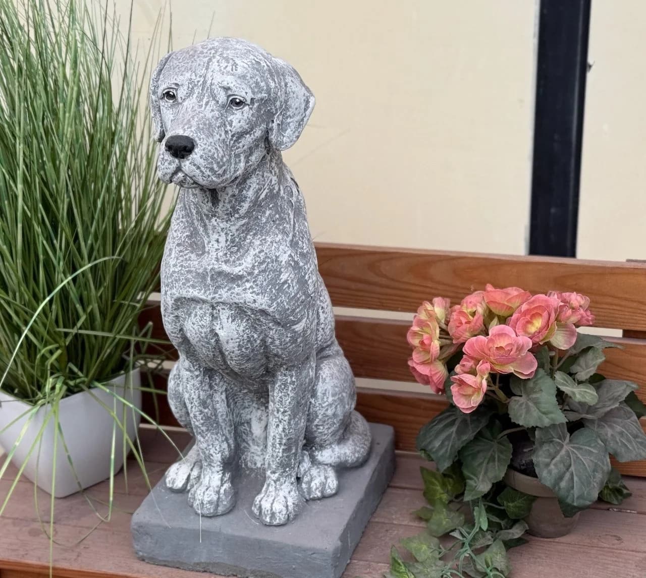 Stone and Style Gartenfigur Dogge Grau Steinguss - Bild 3