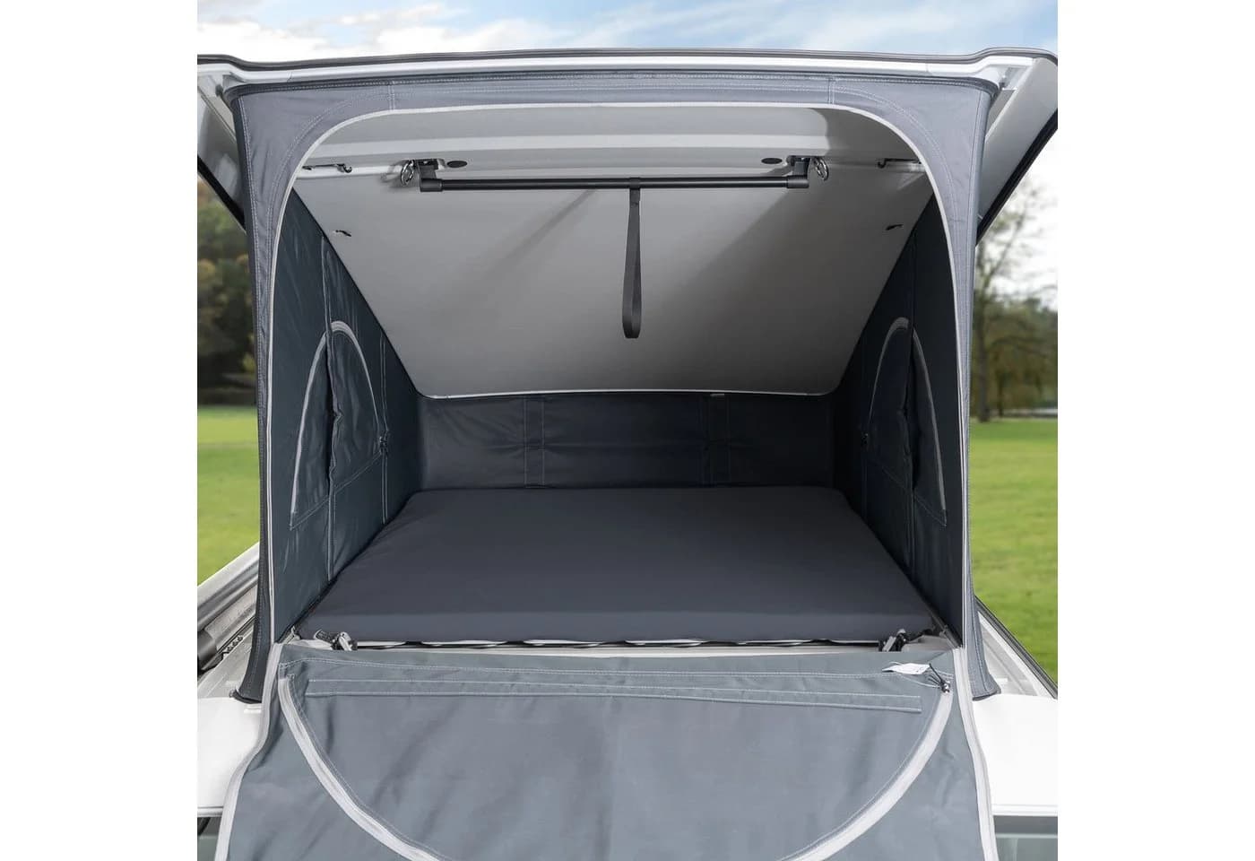 BLACK FOREST FOX Spannbettlaken VW T7 California Aufstelldach Lycra OEKO-TEX® Grau - Bild 2