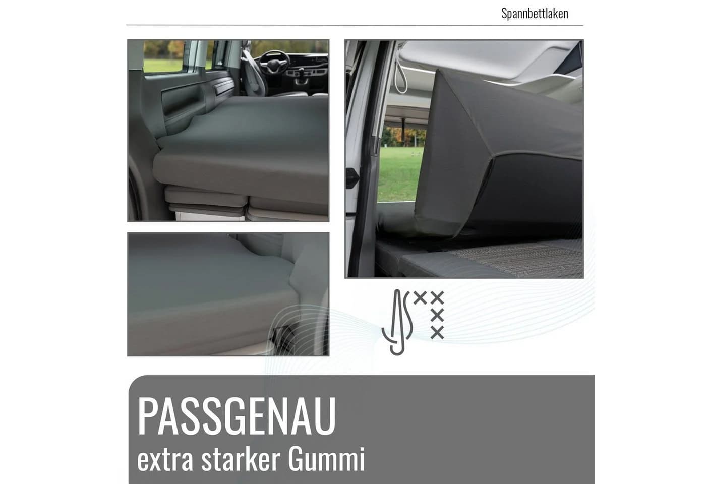 Black Forest Fox Spannbettlaken VW Faltbett T7 California Beach OEKO-TEX® Baumwolle - Bild 5