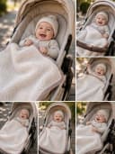 LIRA DEKO Babydecke aus 100 % Schafwolle Beige/Braun Bild 1