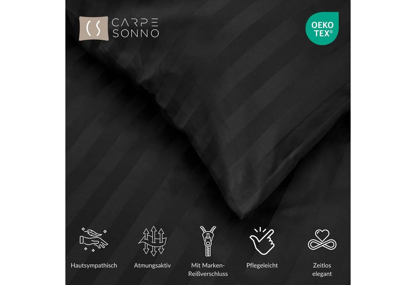 Carpe Sonno Bettwäsche Mikrofaser Schwarz Super Soft Oeko-Tex - Bild 3