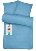 Carpe Sonno Damast Bettwäsche 2-teilig Blau Streifen 100% Baumwolle Bild 2