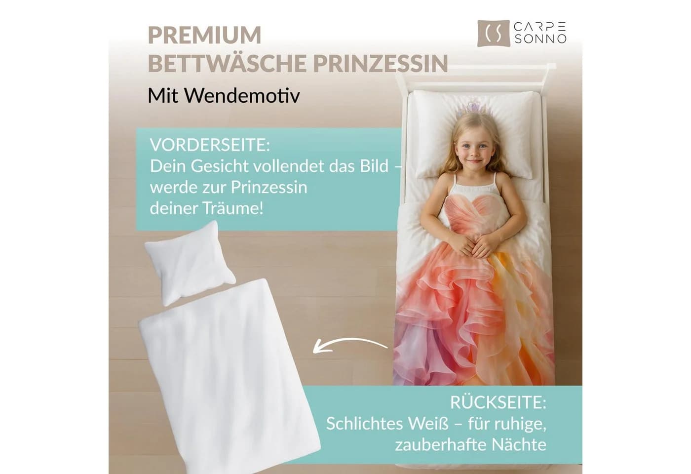 Carpe Sonno Kinderbettwäsche Rosa Weiß Interaktiv