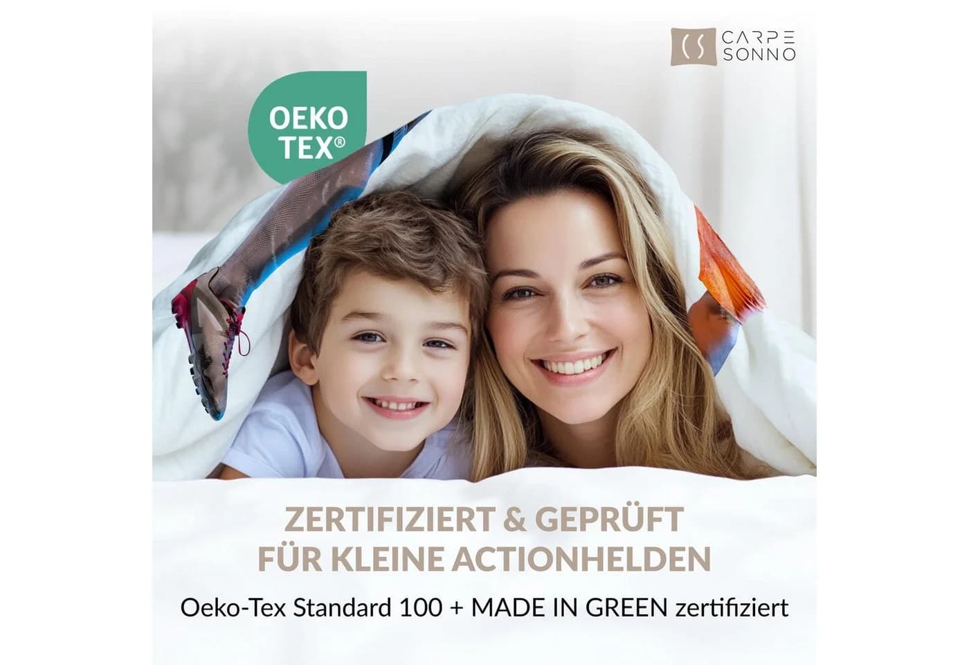 Carpe Sonno Kinderbettwäsche 135x200 Grün/Weiß Interaktiv - Bild 4