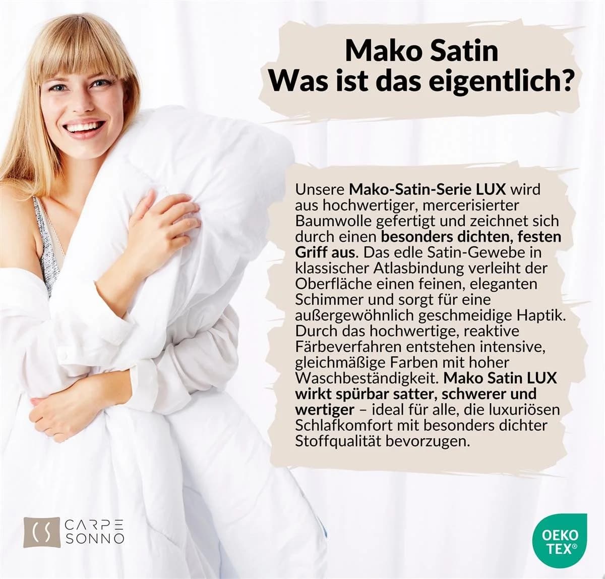 Carpe Sonno Mako Satin Bettwäsche Schwarz 100% Baumwolle - Bild 4