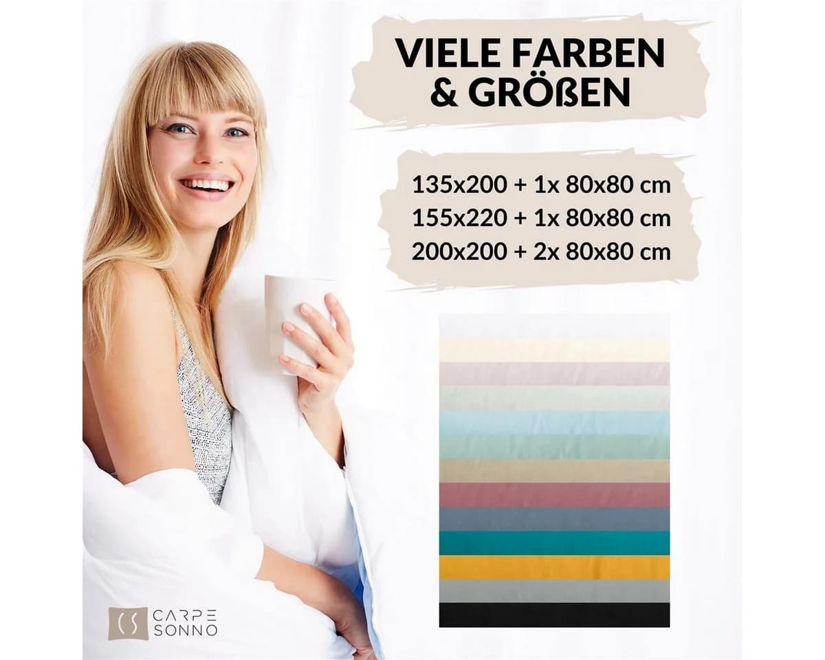 Carpe Sonno Kissenbezug Mako Satin 100% Baumwolle Weiß 2er Set - Bild 5