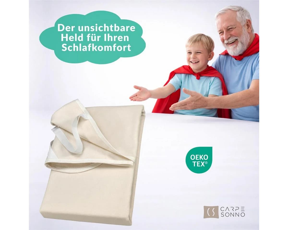Carpe Sonno Matratzenauflage Molton Baumwolle 100x200 cm Beige - Bild 5