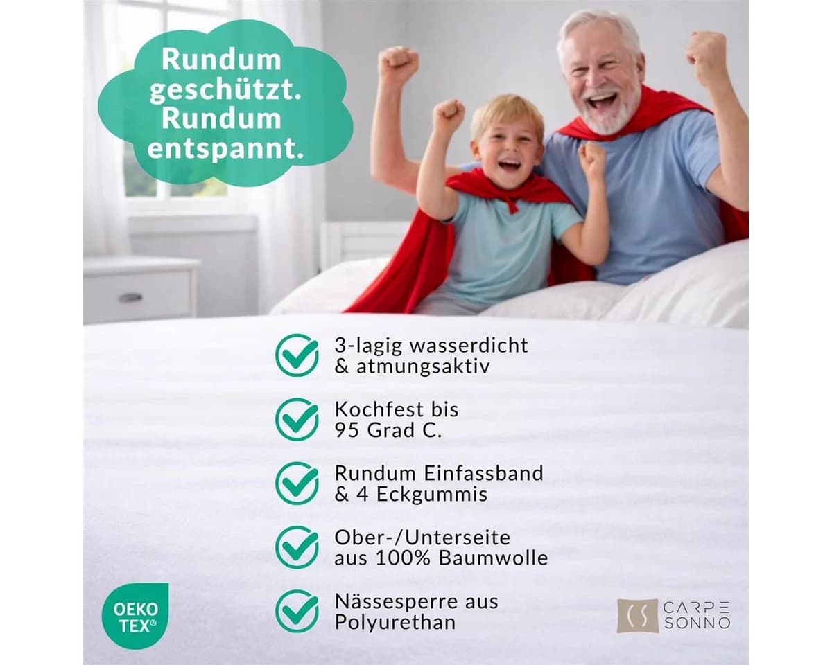 Carpe Sonno Matratzenschoner wasserdicht weiß OEKO-TEX - Bild 3
