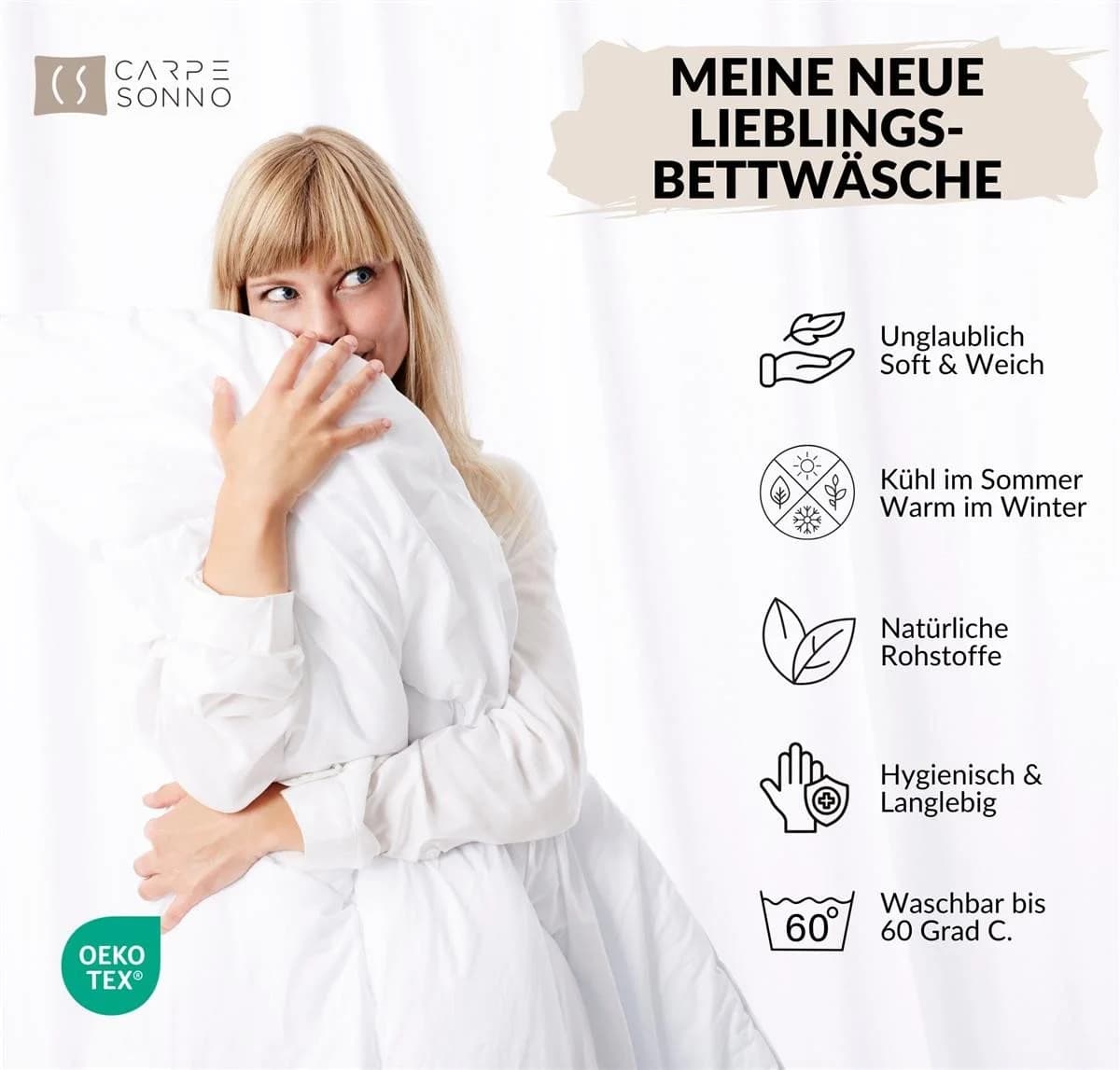 Carpe Sonno Bettwäsche TENCEL Lyocell 155x220 kühlend OEKO-TEX - Bild 3